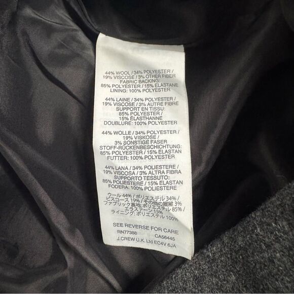 J Crew Flounce Mini Skirt Wool Size 6 Grey Tiered Ruffle Y2K Preppy Neutral - Picture 3 of 6